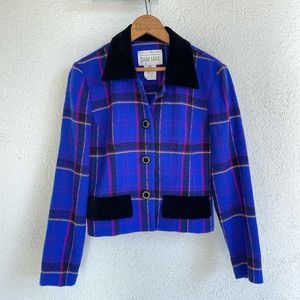 Vintage plaid and velvet blazer by Lois Snydr Dani Max